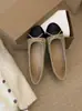 Bailarinas clásicas de mujer estilo francés con lazo, punta redonda, corte bajo, zapatos de mujer de piel suave acolchada