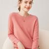 Roupas de primeira linha Nova camisola de malha de cashmere com gola redonda feminina Cor sólida All-Match Straight Camisola de manga comprida Bottoming Outer Wear Fashion