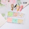 Suministro Transfronterizo de Resina para Uñas Artísticas, Cuentas Pequeñas de Flor 3D, Caja de 6 Compartimentos para Decoraciones de Uñas, Perlas de Flor de Cinco Pétalos Coloridas
