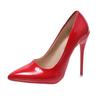 2025 Exportación Talla Grande Tacones Altos de Aguja Primavera Cuero Patentado Punta Afilada Zapatos de Mujer Talla Grande 40-45 Exportación Transfronteriza