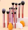 Caixa de conjunto de 8 pincéis de maquiagem de tubo longo transfronteiriça um conjunto pincel para base pincel para pó pincel para blush pincel para sombra produtos de beleza