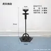 Adornos de Candelabro Retro de Hierro Fundido, Lámparas Antiguas de Hierro Estilo Chino Nuevo, Lámparas de Sala de Té Zen Folclóricas, Lámparas de Pie Estilo Wabi-Sabi