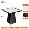 Mesa de travertino minimalista de lujo ligero sillas de terciopelo con respaldo suave estilo minimalista italiano restaurante occidental uso doméstico mesa redonda de madera maciza con borde envuelto