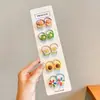 Coloridos pasadores de pelo de pulgar estilo coreano para niños y niñas, lindas diademas, dulces cordones para el pelo de niños, gomas elásticas de alta elasticidad, accesorios para el pelo
