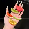Pinzas creativas y frescas de frutas para el cabello para mujer, pasadores con vibra veraniega, pinzas laterales dulces para flequillo, pinzas de pico de pato divertidas y lindas