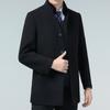 Abrigo de Cachemira para Hombre de Longitud Media Doble Cara de Visón Cuello Alto plumón Gall Negocios Abrigo de Invierno para Papá de Mediana Edad