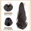 Peruca de Rabo de Cavalo Longo para Mulheres, Rabo de Cavalo Alto com Presilha, Semelhante a Cabelo Humano Realista, Ondas Grandes, Peruca Tendência Outono e Inverno, Tranças de Aparência Natural