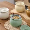 Tarro de Cerámica Casual para Manteca y Condimentos Caja de Almacenamiento de Cocina Aceite Sal Salsa Vinagre Tarro de Condimentos Reempacado Contenedor Sellado para el Hogar