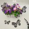 Adesivos de Parede Borboleta Oca Metálica 3D Transfronteiriços Decoração de Festa de Aniversário Layout de Sala de Estar Pintura Criativa com Adesivos