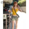 Shorts de Mezclilla Sexy de Tiro Bajo que Cubren la Cadera para Mujer Verano Retro Americano Calle Principal Atractiva Lavado Desgastado Elástico Ajustado Pantalones Cortos Calientes