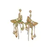 Alas de Mariposa Violeta Fragantes~Pendientes de Borla de Mariposa Dorada de Alta Resistencia Vintage con un Toque de Lujo, Pendientes Elegantes, Únicos, Exquisitos y Versátiles