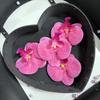 Flor individual de simulación de Phalaenopsis roja de internet peinado Lu Fu regalo de mano caja de dulces 9cm hecho a mano diy accesorios decorativos