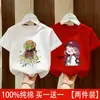 Camiseta de Manga Corta para Niña 2026 Nuevo Estilo Top de Algodón Puro para Bebé Ropa Infantil Delgada Moda Infantil de Verano Camiseta