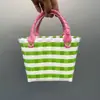 Bolso de Mano Tejido de Plástico Personalizado Cesta Tejida de Plástico Cesta de Regalo DIY Bolso de Calle del Pequeño Libro Rojo