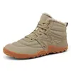 Sapatos de Caminhada de Cano Alto Quentes com Veludo Adicional Espessado Cruzados para Homens Sapatos de Algodão de Cinco Dedos Impermeáveis e Antiderrapantes Botas de Neve de Cinco Dedos para Exterior