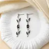 Pendientes de Hoja y Pétalo Estilo Europeo y Americano Más Vendidos Transfronterizos, Pendientes de Lujo Ligero de Hoja y Tulipán de Moda al por Mayor