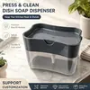 Dispensador de jabón para platos 2 en 1 con soporte PP Orginal Personalizable Plato de jabón con drenaje