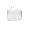 Recipiente de almacenamiento de vidrio de borosilicato multicapa apilable para snacks de frutas deshidratadas con tapa, tazón transparente de vidrio para ensalada de frutas y verduras