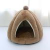 Cama para Gatos para Todas as Estações, Estilo Fechado, Ninho de Abóbora de Pelo de Coelho Sintético, Espessada e Quente, Adequada para Cães e Gatos de Porte Pequeno e Médio, Atacado de Fábrica e Dropshipping