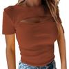 2026 Amazon Wish Top Ribbed Sexy com Decote no Peito de Manga Longa para Mulheres, Fashion e Sexy, Comércio Exterior Transfronteiriço