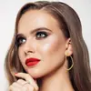Pendientes grandes de corazón aplanado de acero inoxidable, pendientes de círculo de amor, joyería de acero de titanio, fabricantes, venta al por mayor