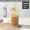 Taza de Vidrio Cuadrada Escala Taza con Asa Taza con Popote Alto Valor de Color Ins Taza de Agua Portátil Taza de Café para el Hogar Taza para Té con Leche