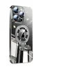 Adequado para iPhone 17 Pro U Escudo Suporte Capa de Telefone Magnética Apple 16 Galvanizado PC Transparente 15 Anti-Queda Capa Dura 14