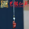 Tallado Creativo en Madera Lindo Elefantito Colgante Estilo Pareja Cadena para Teléfono Yi Ming Xian Yuan Accesorios para Bolsos de Mano Culturales