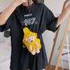 Ins Cute Bear Canvas Bolsa Feminina 2024 Nova Boneca de Desenho Animado Bolsa de Peito Meninas Estudante Crossbody Bolsa de Ombro