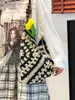 Bolso de Paja Tejida Calado de Verano, Bolso de Playa para Vacaciones, Bolso de Paja a la Moda, Bolso Tote de un Solo Hombro, Bolso Tejido a Mano