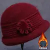 Gorros de invierno para personas de mediana edad y mayores, gorros cálidos de lana para mujeres mayores, gorros de algodón tejido con forro polar para madres y abuelas