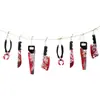 Decoración de terror de Halloween cuchillo de sangre banderín de tirar mano rota pie roto traje de pancarta de flores de tirar festival de fantasmas casa embrujada accesorios de diseño