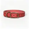 Collar de Cuero Vintage Capa Superior Caliente Cuero de Vaca de Grano Completo Collar de Cuello para Perro Cuero de Perro Verde Bronce Hebilla Japonesa