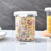 Frasco Sellado de Grado Alimenticio, Botella Cuadrada de Plástico para Almacenar Granos de Té y Café, Frasco para Granos de Cocina con Tapa para Sellar y Conservar