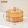 Bandeja de frutas secas em formato de flor, bandeja de doces, uso doméstico em mesa de centro de sala de estar, cesta de frutas de luxo leve de alta qualidade, caixa de armazenamento para doces, lanches e nozes