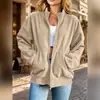 Otoño 2026 Nueva Ropa Femenina Europea y Americana Estilo Retro Casual Holgada Cuello Alto Cremallera Hombro Caído Manga Larga Chaqueta