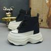 Zapatos de Mujer de Tacón Super Alto 14cm Caña Alta Otoño e Invierno Nuevos Altura Interior 12cm Botines Cortos Moda para Hombres Pequeños Zapatos Casuales con Forro de Felpa