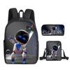 Nueva Llegada Robot Cósmico Astro Bot Mochila de Tres Piezas Set Mochila para Niños de Primaria Set de Bolsa para Lápices