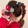 Natal vintage feito à mão feltro de lã linha telefônica linear anel de cabelo outono e inverno lã trança bolha ins corda de cabeça joias femininas