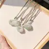Jade Dourado de Seda de Xinjiang Jade Dongling Ágata Calcedônia Pingente Trava Ruyi Esmeralda de Tianshan Flor de Pessegueiro Pingente Trava Xiangyun Colar