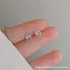 Prata Esterlina 925 Brinco de Prego Diamante Rosa Super Brilhante Senso Avançado Zircônia Livre Brinco de Prego