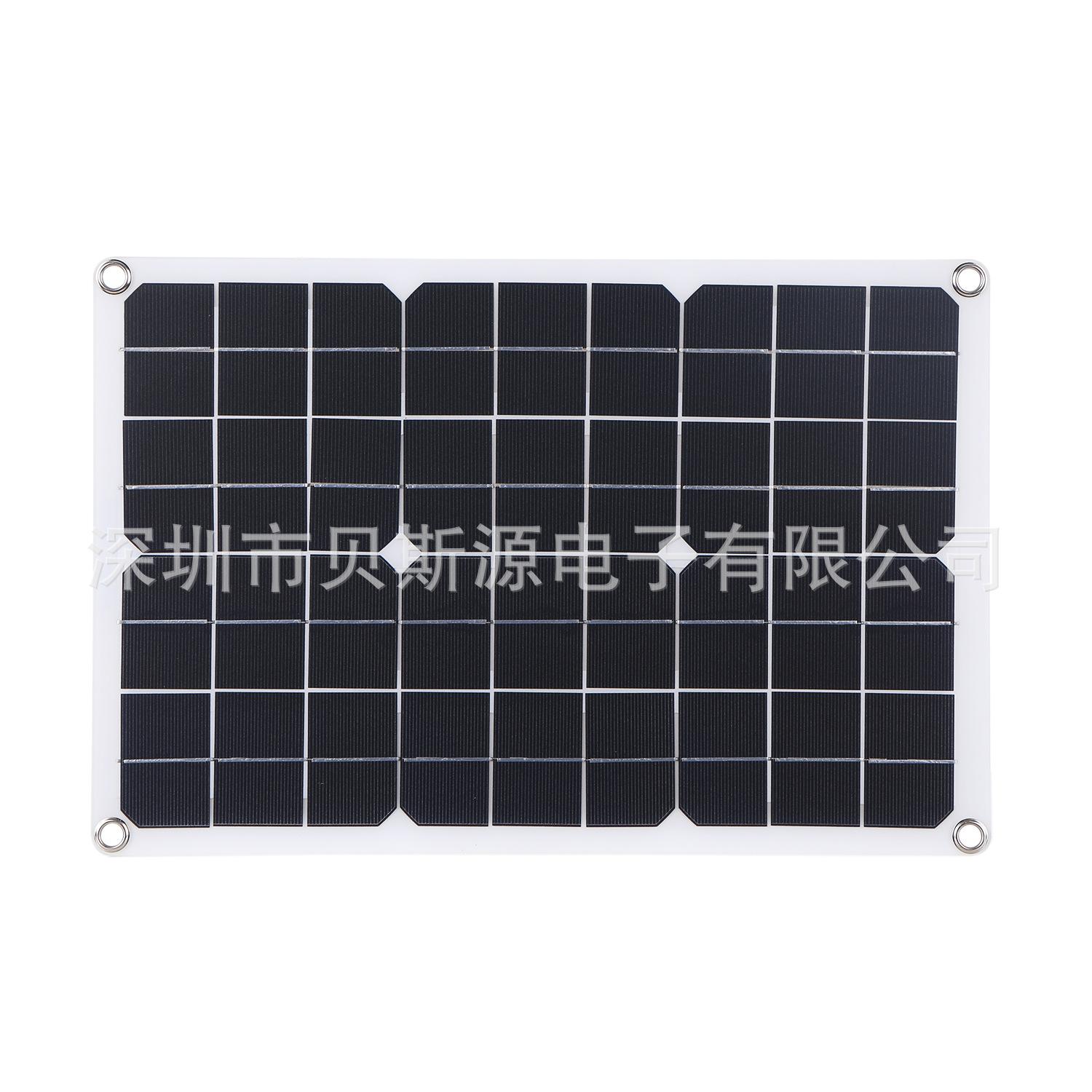 跨境亚马逊热 太阳能板 solar panel 光伏充锂电板组件应急防停电 光伏板 太阳能 10W 20W 30W 40W 50W 60W 70W 100W