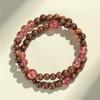 Pulsera de cuentas de sándalo de seda dorada, cristal fresa, joyería de estilo étnico para mujer, pulsera de ágata púrpura gris rojo sur flotante hielo al por mayor