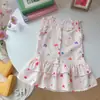 Vestido de Verão para Meninas Verão Novo Estilo Estilo Infantil de Jardim de Infância Estampado Completo Amor Suspensório Vestido de Flores Venda Direta