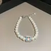 Pulsera Francesa de Perlas Irregulares Cielo Estrellado, Lujo Ligero, Pulsera de Moda de Gama Alta, Pulsera Exquisita y Elegante de Temperamento para Mujeres