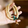 Pulsera de doble círculo de bodhi de jade blanco natural, árbol de azufaifo, dosel de loto, borla, ábaco, pulsera de cuentas de barril antiguo, colección de objetos divertidos