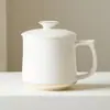 Xícara de Chá de Cerâmica Pintada a Ouro com Tampa da Dinastia Tang e Song, Caneca de Escritório, Copo de Água de Porcelana Branca de Dehua, Copo para Uso Pessoal