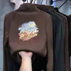 Linda camiseta de manga larga estampada para niños, nuevo estilo otoño/invierno, diseño coreano, hecha con suave tejido polar, capa base cálida para niñas
