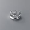 Anillo de Onda de Doble Capa Estilo Ins de Plata Esterlina S925 Nalan Anillo de Dedo Índice para Mujer Personalizado de Alta Gama R01119