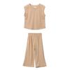 Traje de verano de seda de hielo para niñas, nuevo conjunto de dos piezas de chaleco sin mangas holgado y pantalones para niñas.